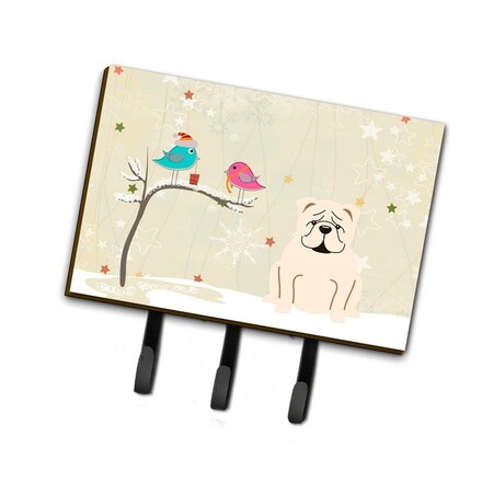 Jensendistributionservices Christmas Presents Between Friends English Bulldog White Leash or Key Holder MI1708685